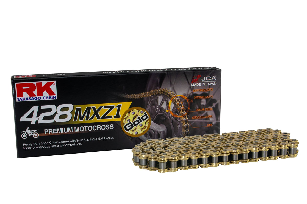 RK Japan RK GB428MXZ1 Offroad/Street Kjede Gull +CL (Connect.link)