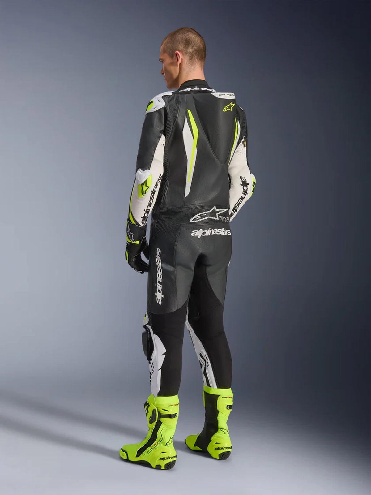 Alpinestars Skinn suite 1-pcs GP Tech v5 Svart/Hvit/Fluo Gul