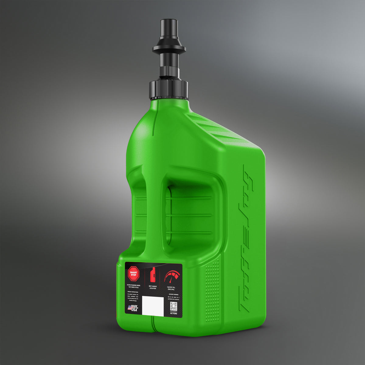 Tuff Jug Bensinkanne 20 L Kawasaki-grønn med sort Ripper Cap (GEN 3)