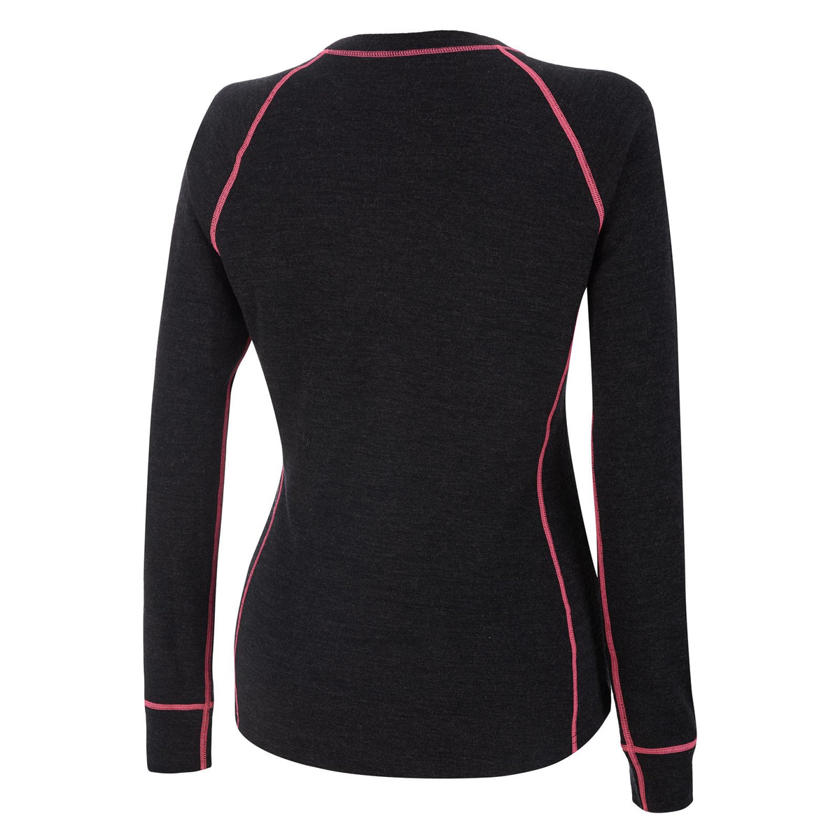 AMOQ 100% Merino W's Base Layer Trøye Grå/Rosa