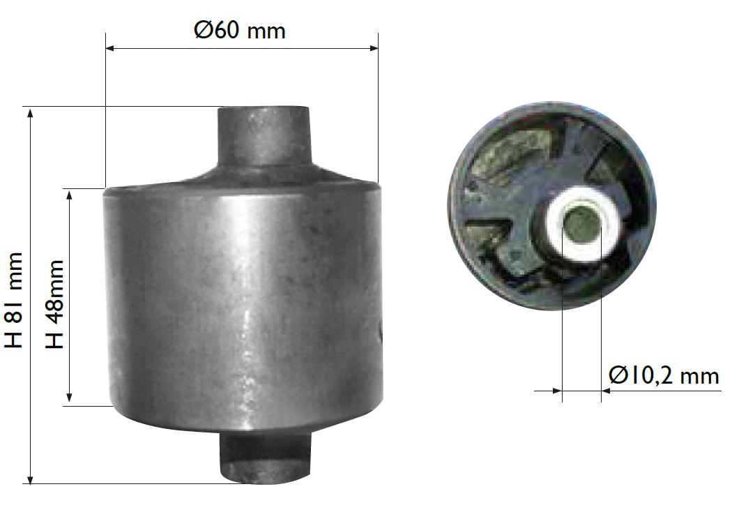 Gummioppheng girkasse Off Center Ligier Lombardini 442/492 DCI