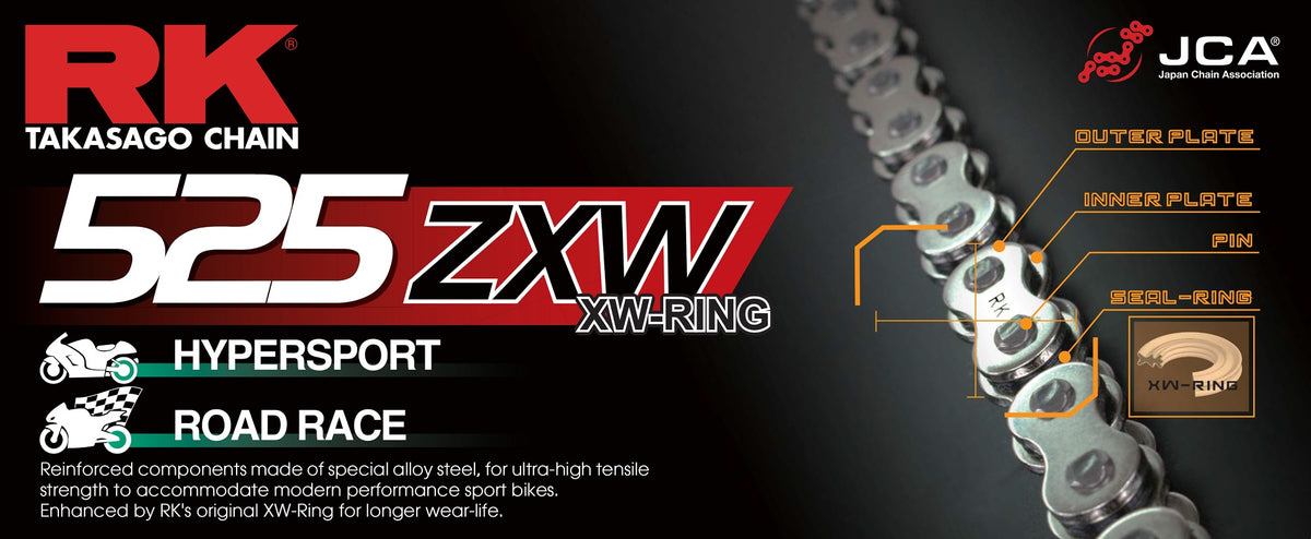 RK Japan RK 525ZXW XW-ringchain +CLF (Rivet.link)