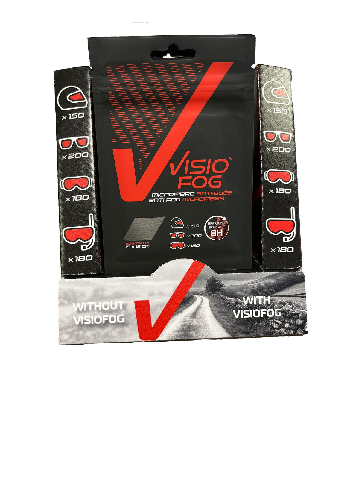 Visiodry VISIOFOG Full counter Display Antifog microfiber wipe x20