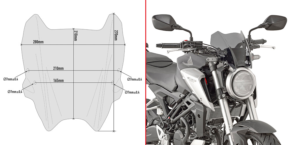 Givi SPECIFIC Vindskjerm HONDA CB125R