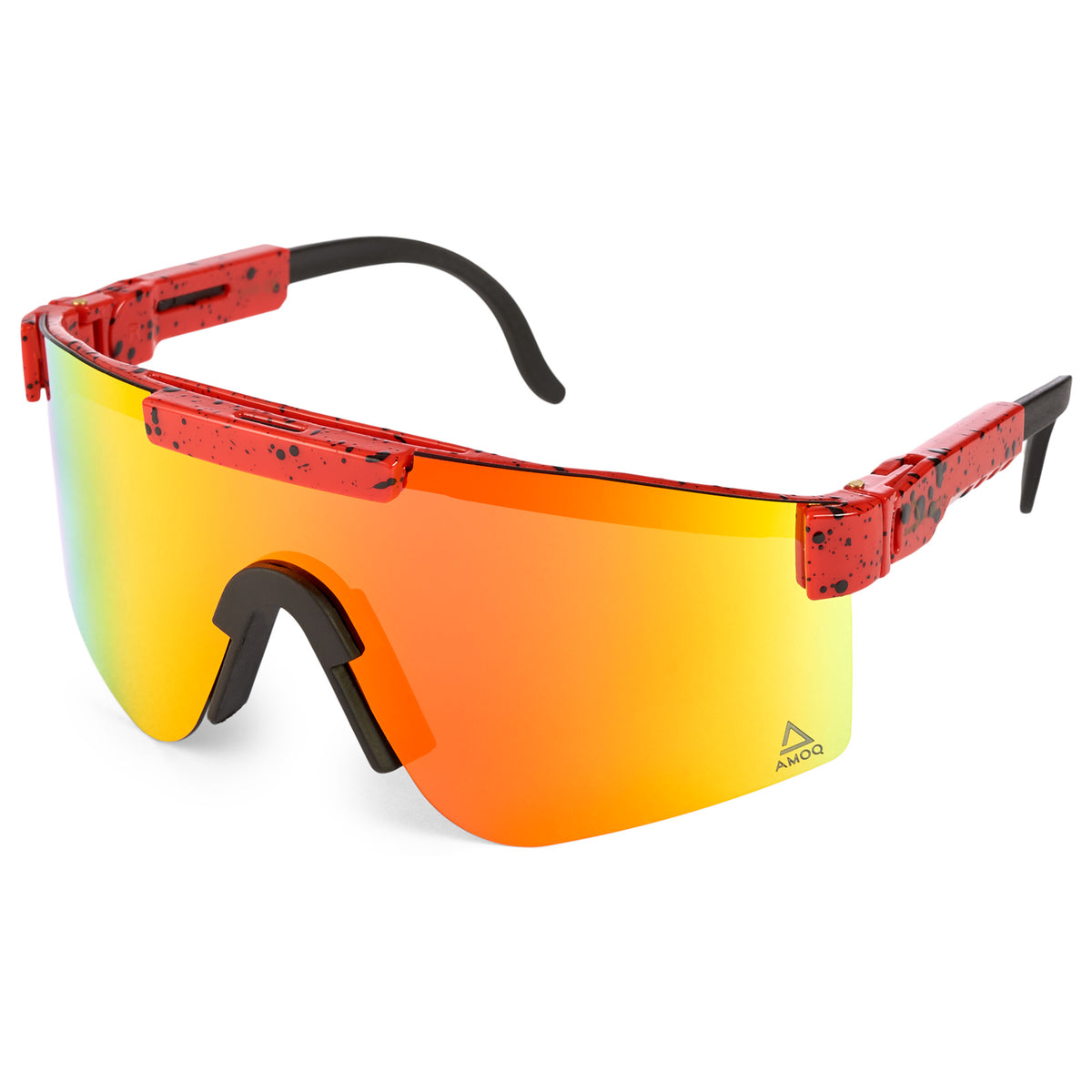 AMOQ Comet solbriller rød splash – rødt speilglass