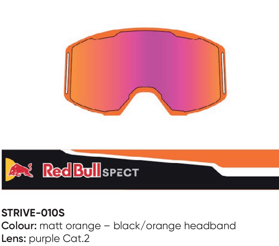 SPECT Rød Bull Strive MX Goggles Single Linse Svart/Oransje Lilla