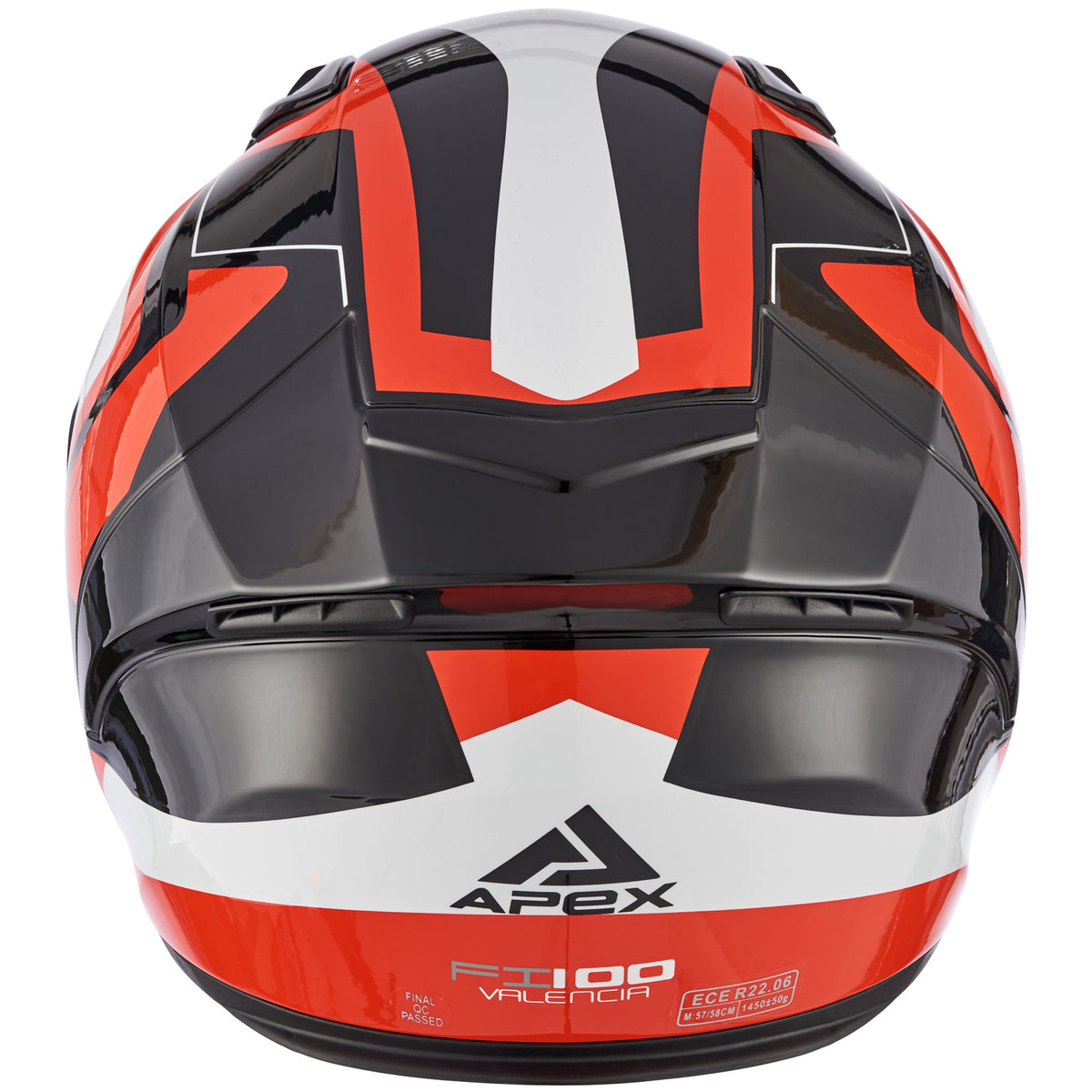 APEX Hjelm FI100 Valencia Rød/Hvit/Svart