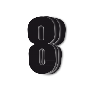 Blackbird Race Numbers Svart - pack of 3 cm.13X7 #8