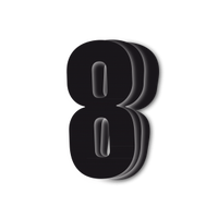 Blackbird Race Numbers Svart - pack of 3 cm.13X7 #8 – bilde 1