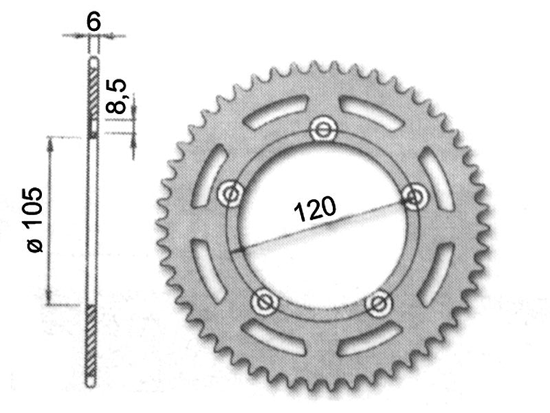 Forte Bak sprocket, 51 teeth