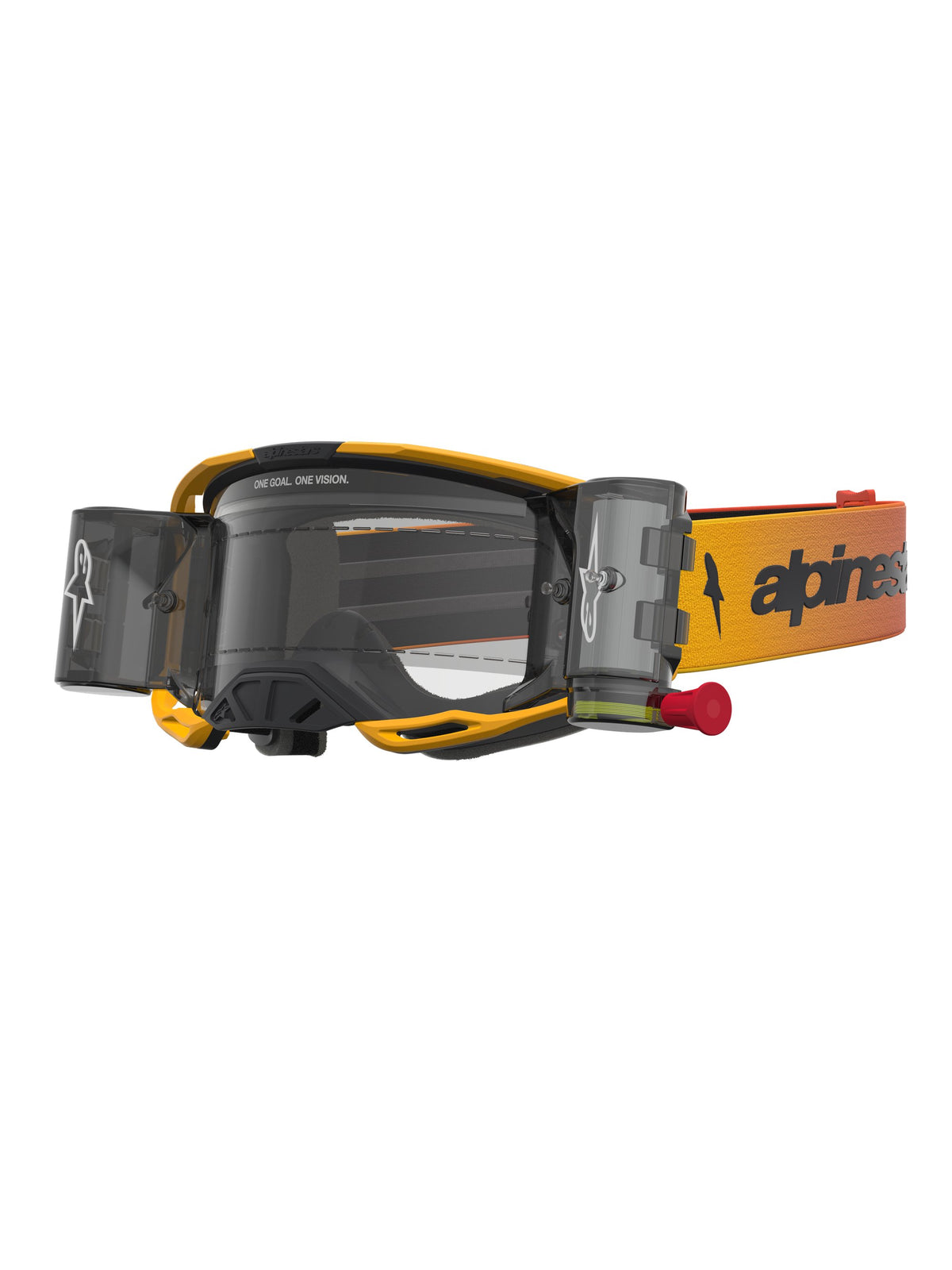 Alpinestars Crossbriller Vision 8 Amber Roll-Off Gul/Rød/Svart Klar