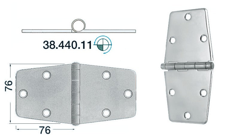 Osculati SS hinge 152x76
