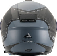 APEX Hjelm MC500 Karbon Dolomites Svart/Grå/Silver Glanset – bilde 1