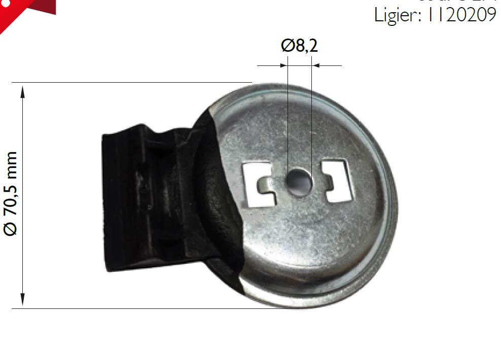 Motoroppheng gummi øvre Ligier / Microcar Lombardini LDW502, Focs, Progress (1120209)