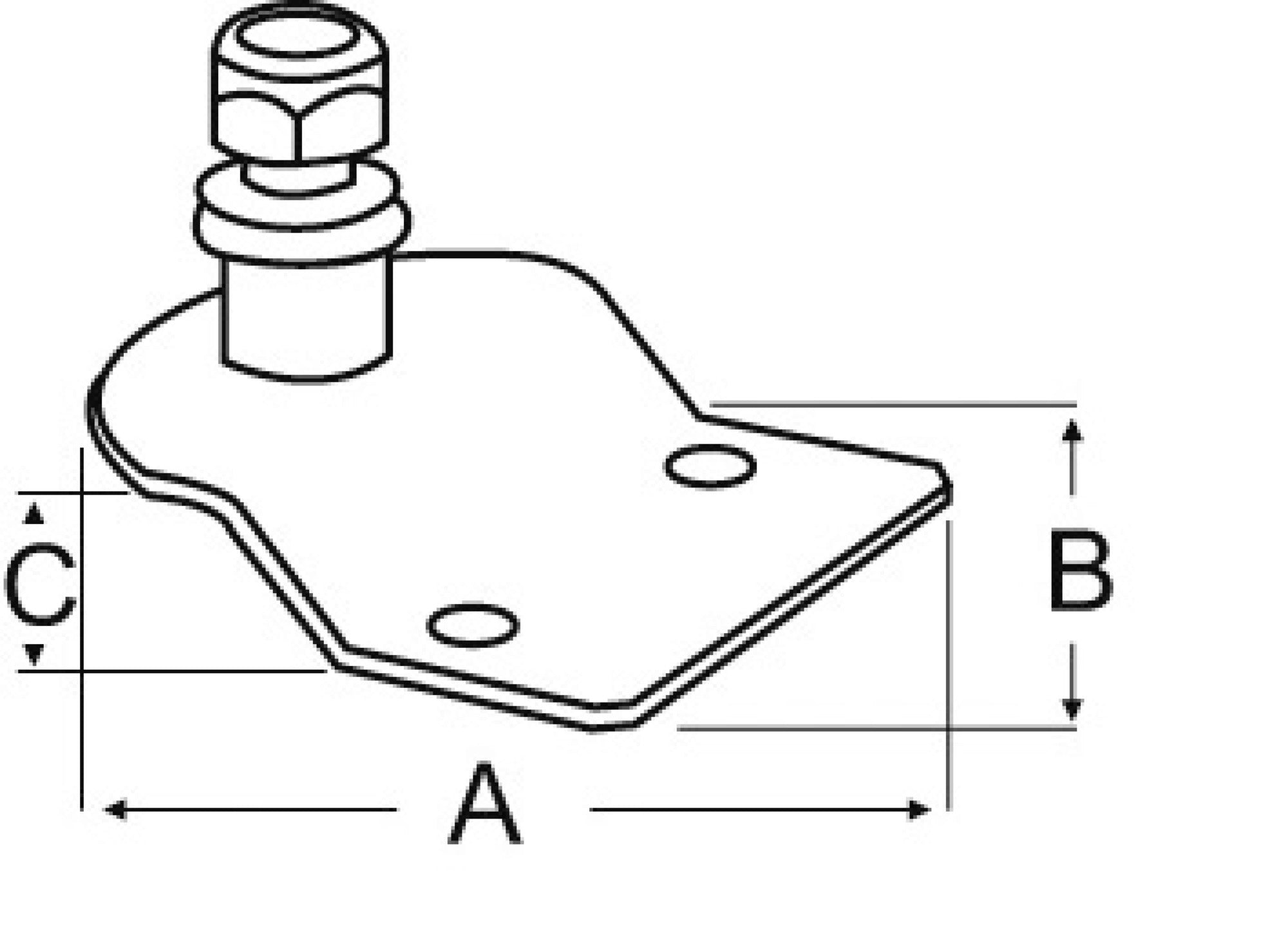 Osculati Embosed fastening plate w/ball