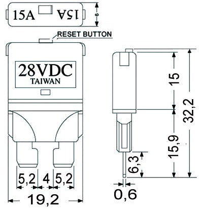 Osculati blade fuse resttable 10A 5pcs/pack