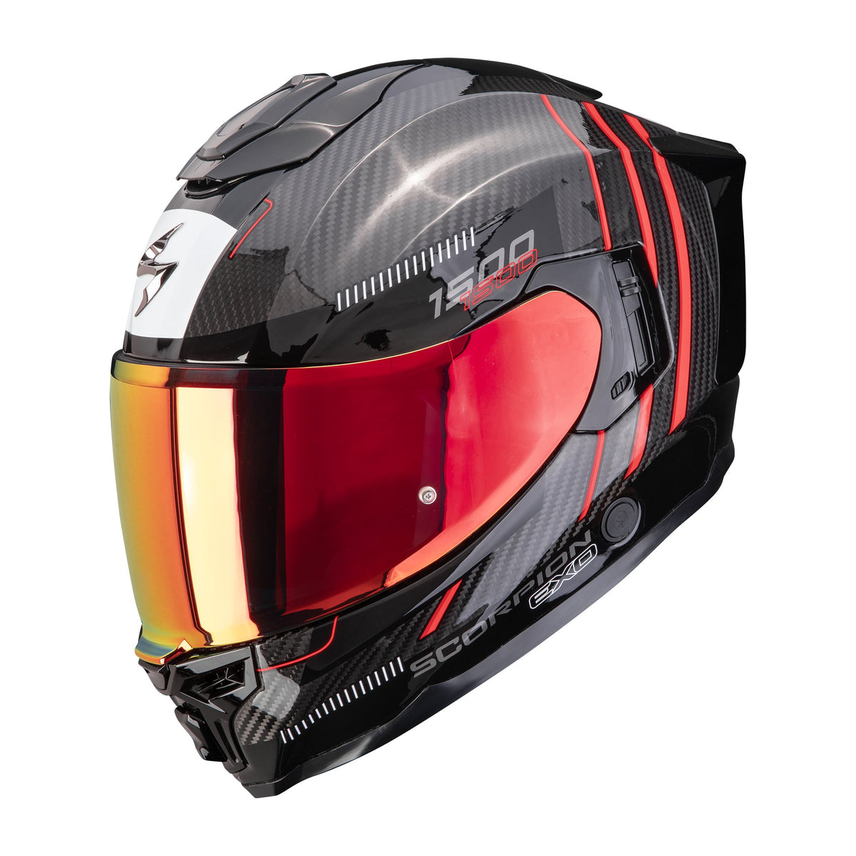 Scorpion Hjelm EXO-1500 Karbon Luft ZITY Black-Red