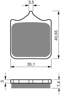 Goldfren Brake Pads 177 Ceramic Karbon S3 1PAIR = 4SMALL – bilde 1