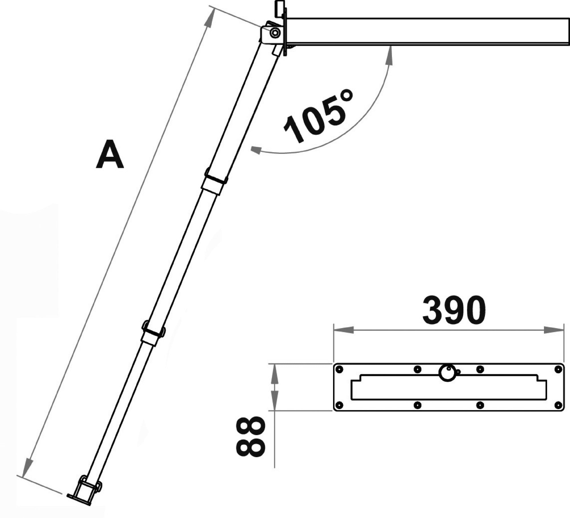 Osculati 4-step foldaway ladder