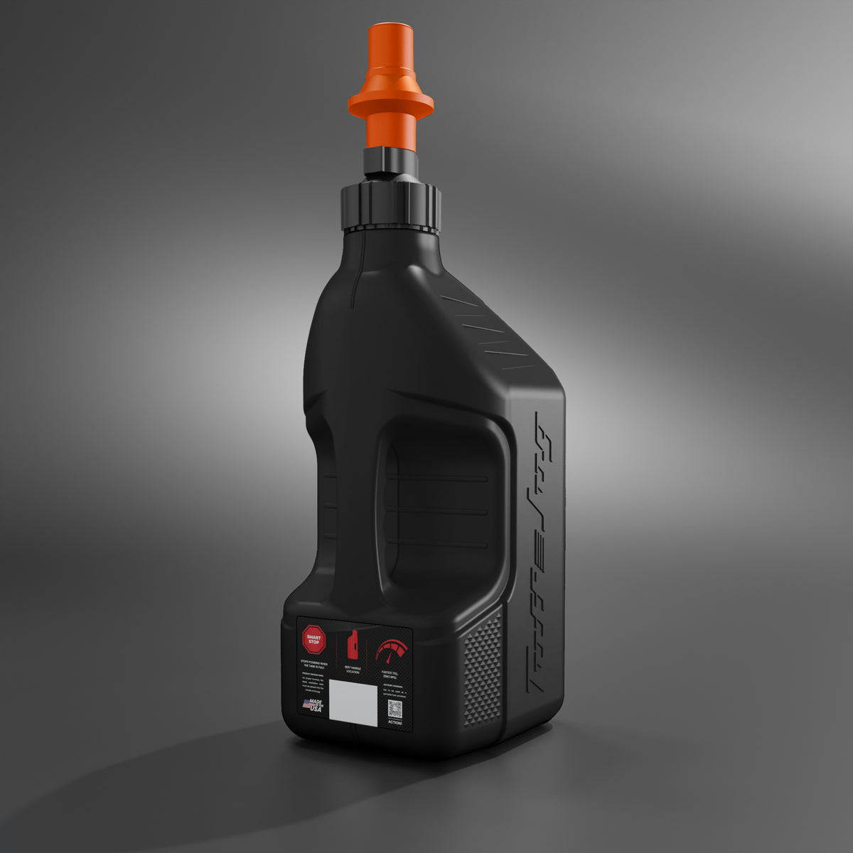 Tuff Jug Bensinkanne 10 L Sort med oransje Ripper Cap (GEN 3)