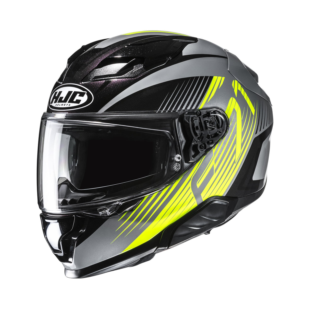 HJC Hjelm F71 Catos Svart/Grå/Fluo Gul MC3H