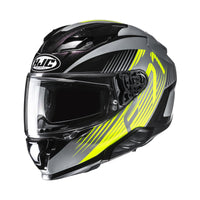HJC Hjelm F71 Catos Svart/Grå/Fluo Gul MC3H – bilde 1
