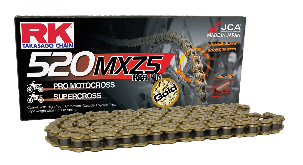RK Japan RK GB520MXZ5 Offroad Pro Kjede Gull +CL (Connect.link) Non Pakning