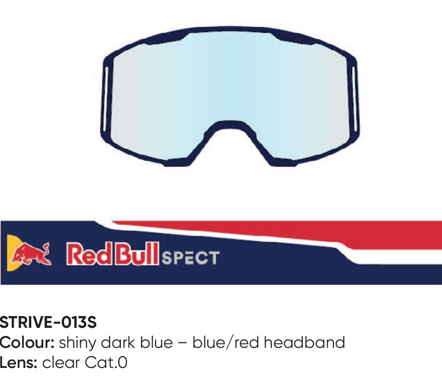 SPECT Rød Bull Strive MX Goggles Single Linse Blå/Rød Klar