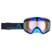 AMOQ Snøscooterbriller Vision Vent+ Magnetic Svart-Turkis Speil Blå – bilde 1