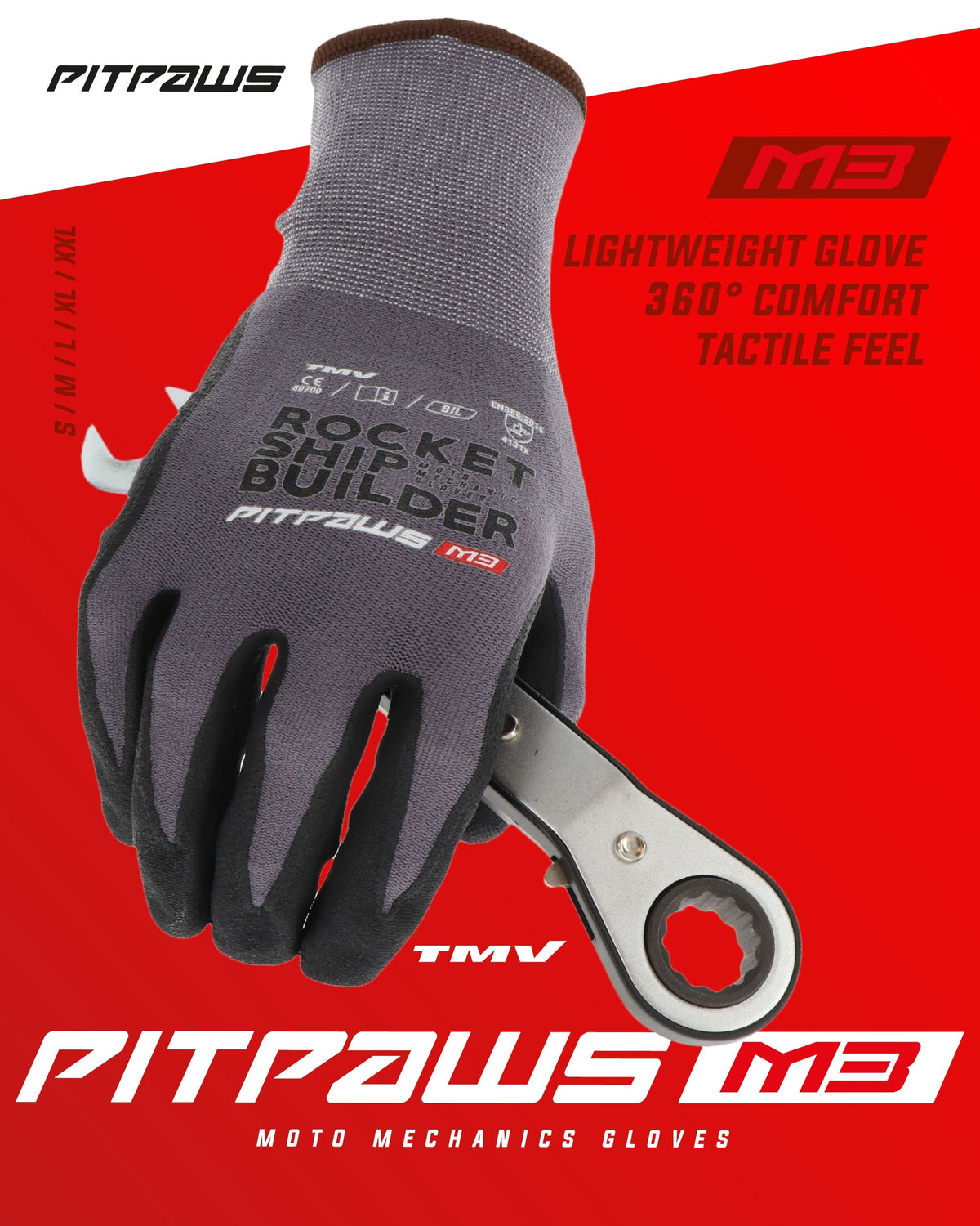 TMV Pitpaws Hanske Svart "Rocket ship builder"