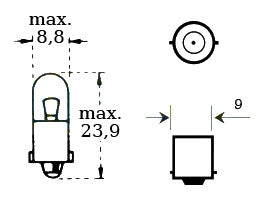 Bulb 12v 2w Ba 9s