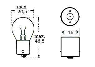 Bulb 6v 15w Ba 15s