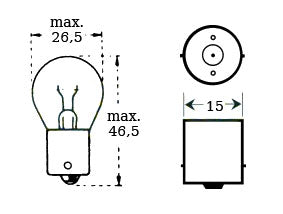 Polttimo 12v 18w Ba 15s