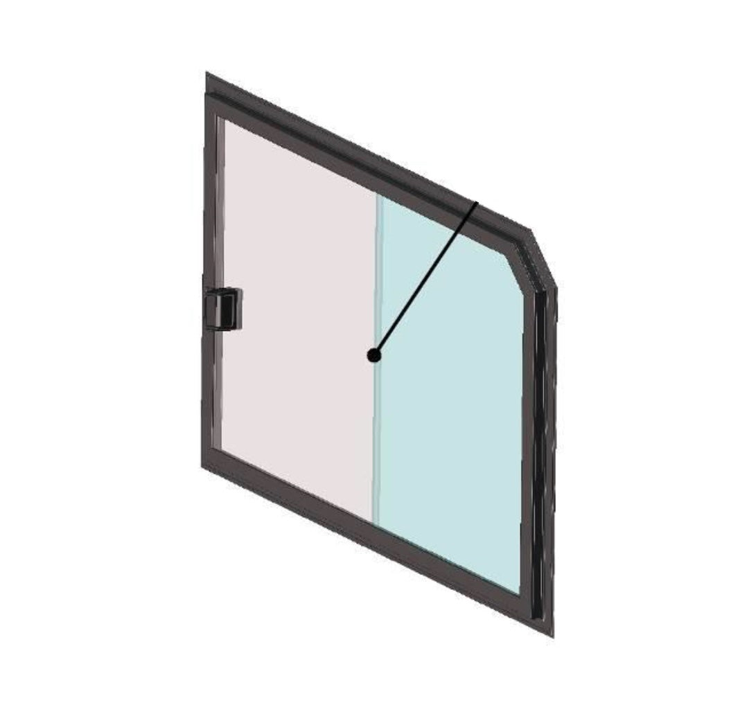 DFK Small door window assembly left Polaris RZR 570