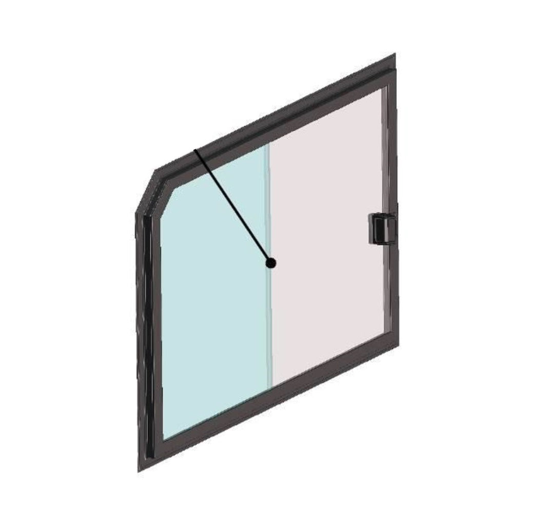 DFK Small door window assembly right Polaris RZR 570