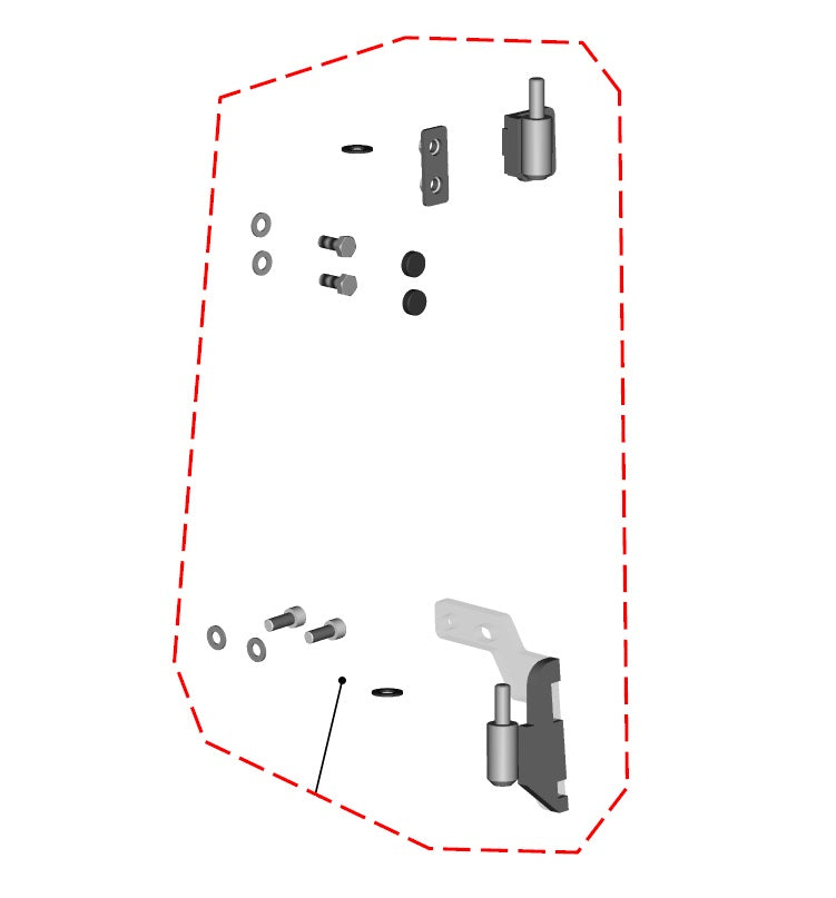 DFK Door hinge kit Left Polaris Ranger 570 Midsize 2022->