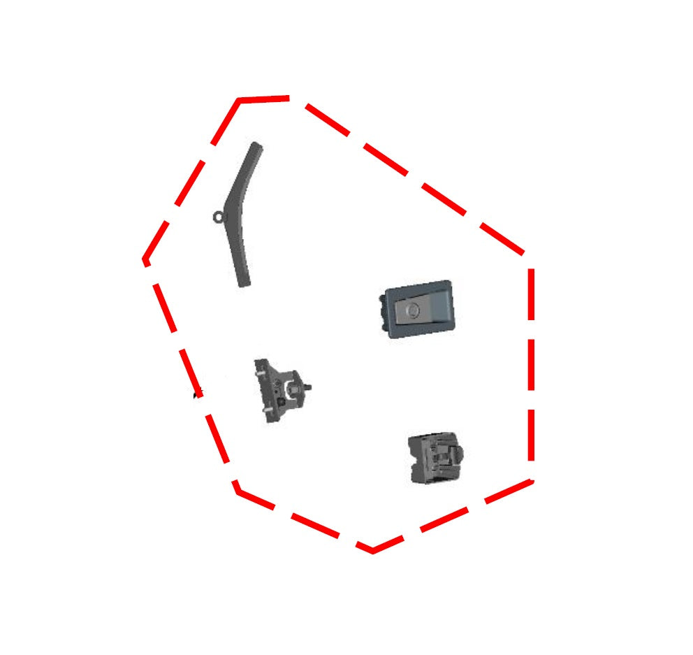 DFK Door lock and stop kit Left Premium Polaris Ranger XP 1000 + Diesel 2020->
