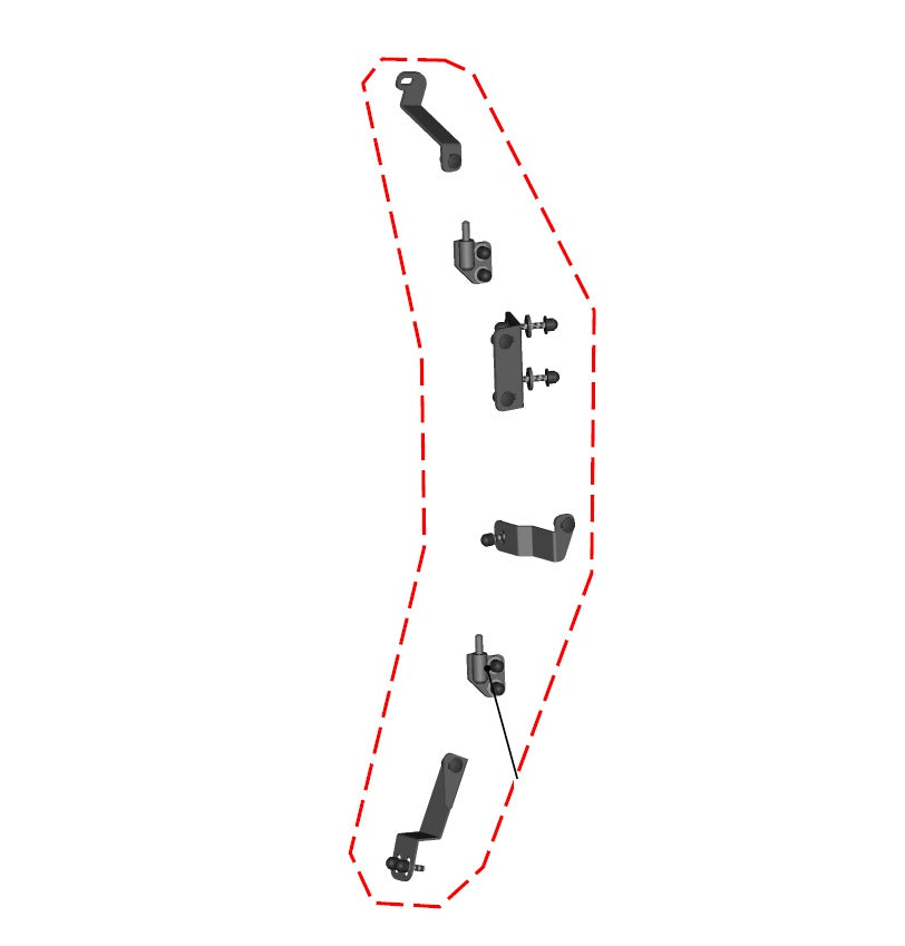 DFK Left Door base assembly hardware kit Yamaha Wolverine 2021->
