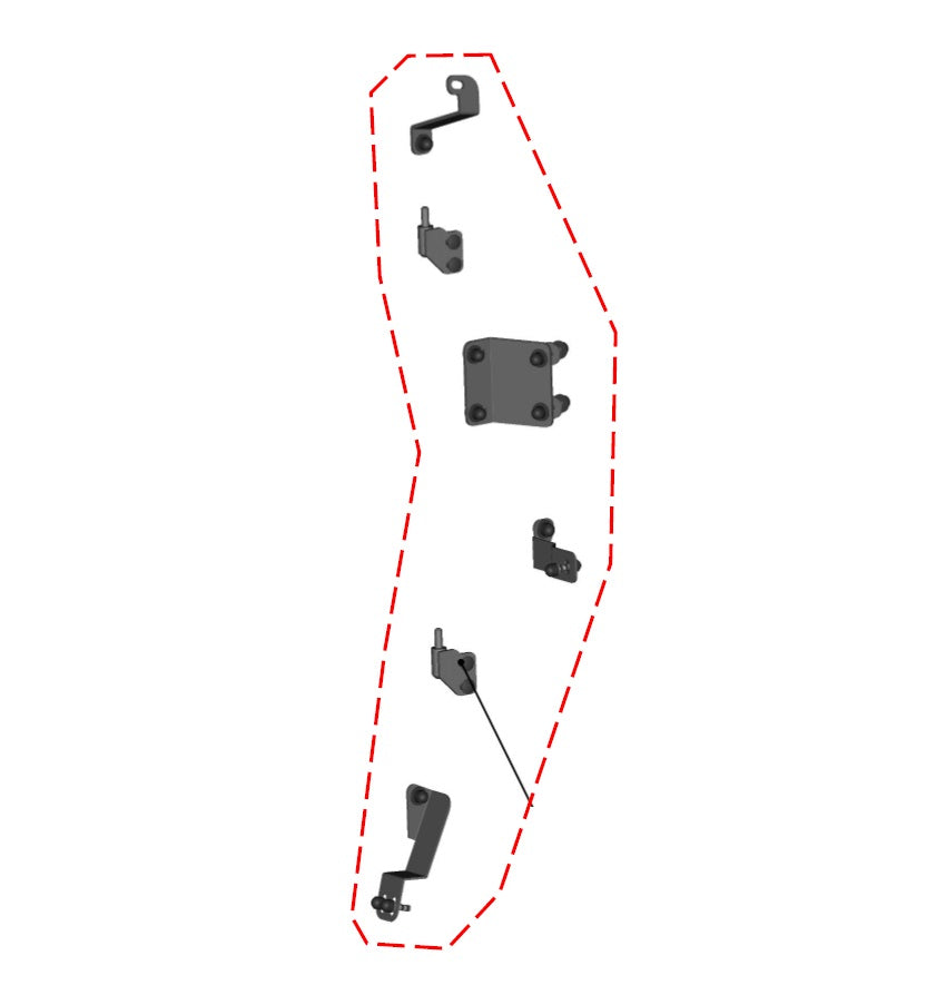 DFK Right Door base assembly hardware kit Yamaha Wolverine 2021->