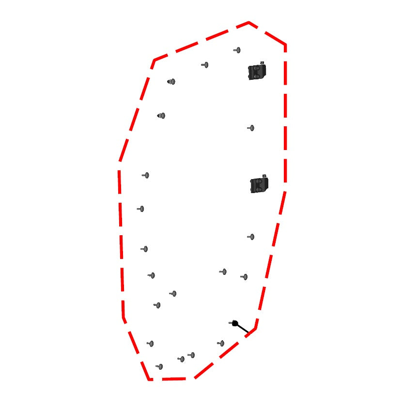 DFK Left Door Hinges and fixing kit CFMoto Zforce 550/800