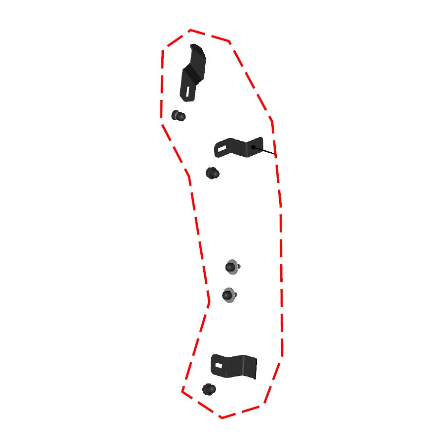 DFK Right Door base assembly hardware kit CFMoto Zforce 550/800