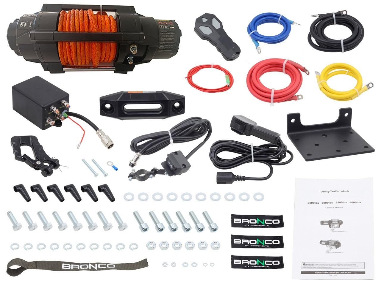 Bronco HDCS WINCH 4500 synthetic line, remote control