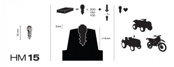 MaxiGrip Studs 150pakk 15mm Inc installation tool
