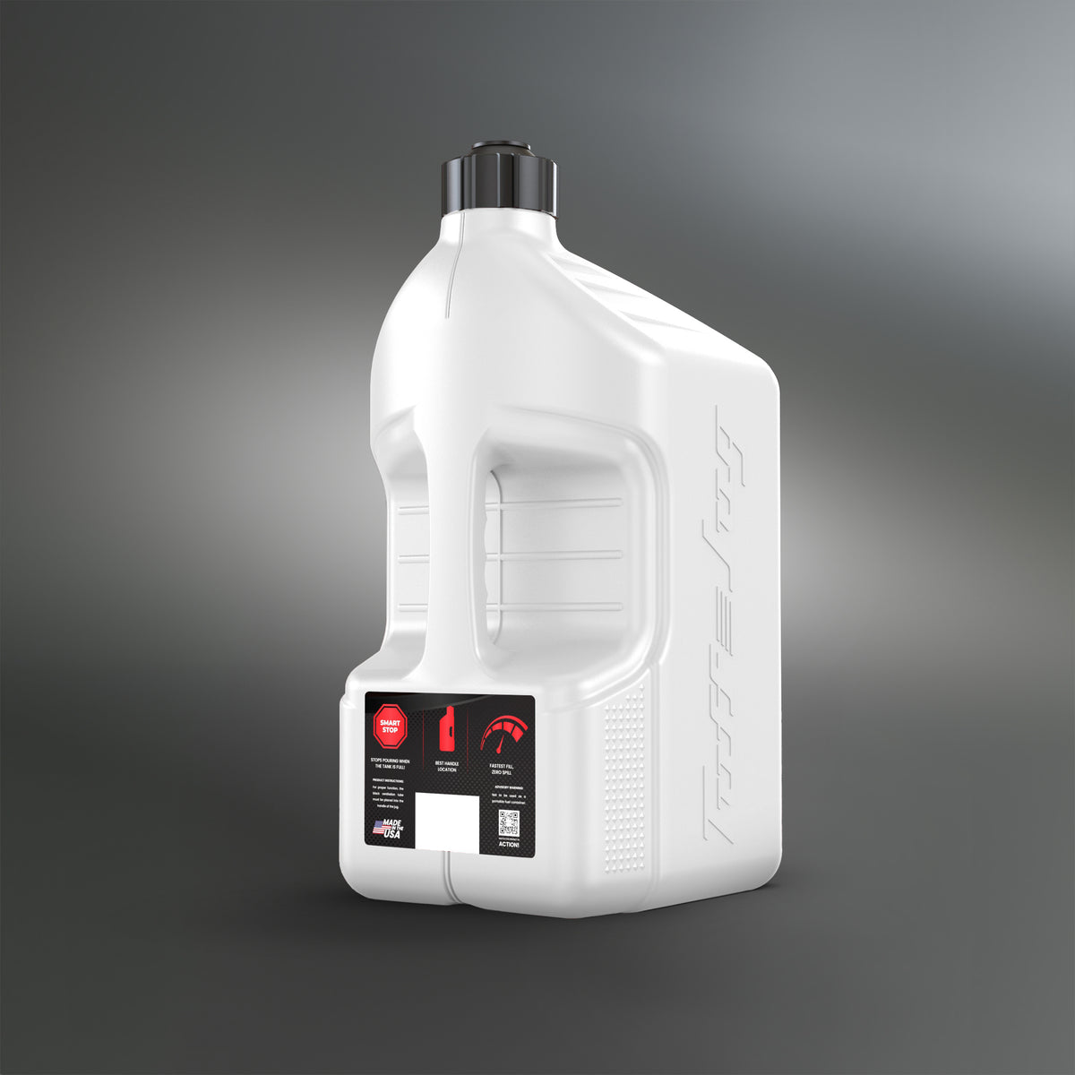 Tuff Jug Bensinkanne 20 L Hvit med sort standardkork og plugg (GEN 3)