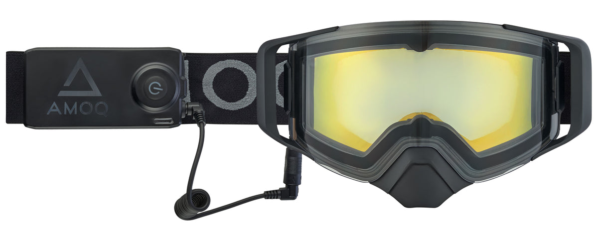 AMOQ Burner goggles Magnetic Dual Linse HEATED Gul