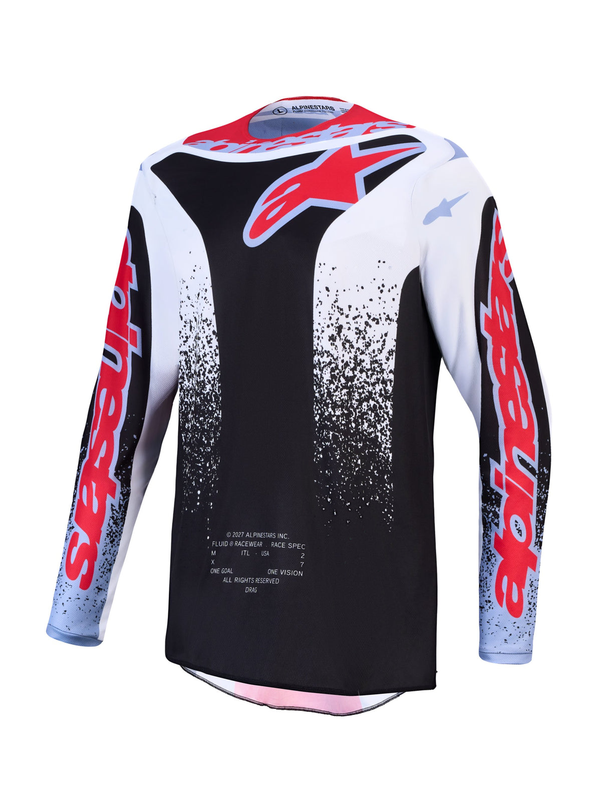 Alpinestars Trøye Fluid Drag Svart/Hvit/Blå/Rød Fluo