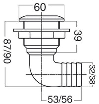 Osculati elbow thru hull 11/2x38 – bilde 1