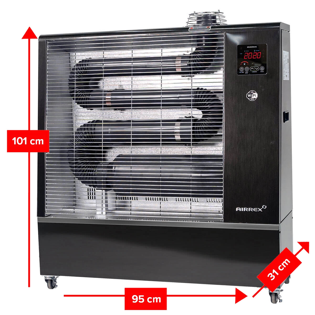 Airrex AH-300i infrarød dieselvarmer 15kW - Varmer opptil 1500m3