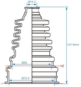 Bronco CV Boot kit universal 16 x 58/73 x 107mm
