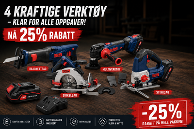 Güde 18V Sag-kombo - Stikksag + Sirkelsag + Bajonettsag + Feinsag + batteri
